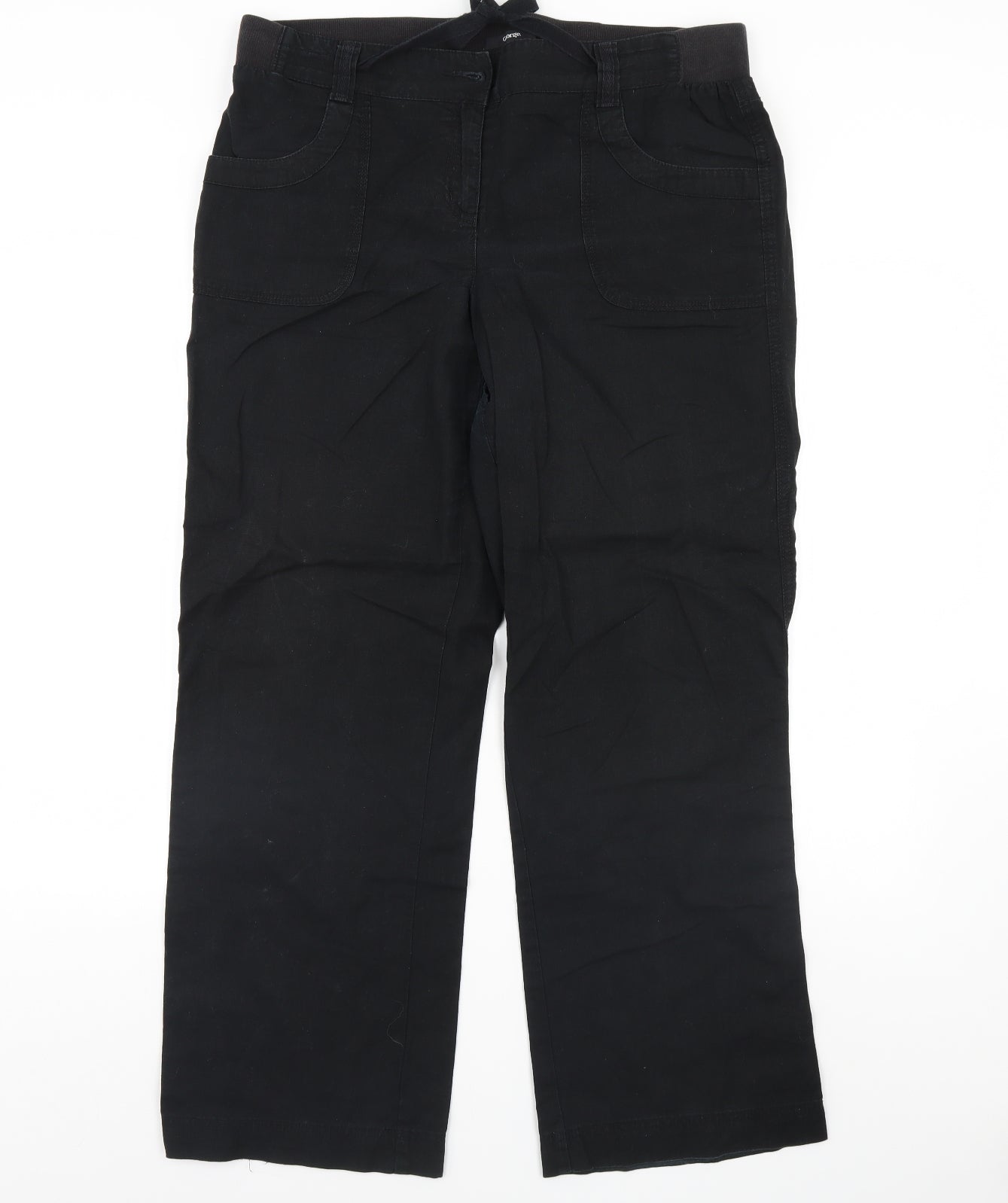 George Womens Black   Trousers  Size 16 L30 in