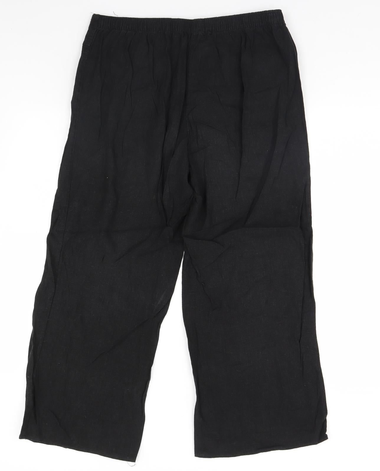 Evans Womens Black   Trousers  Size 16 L28 in