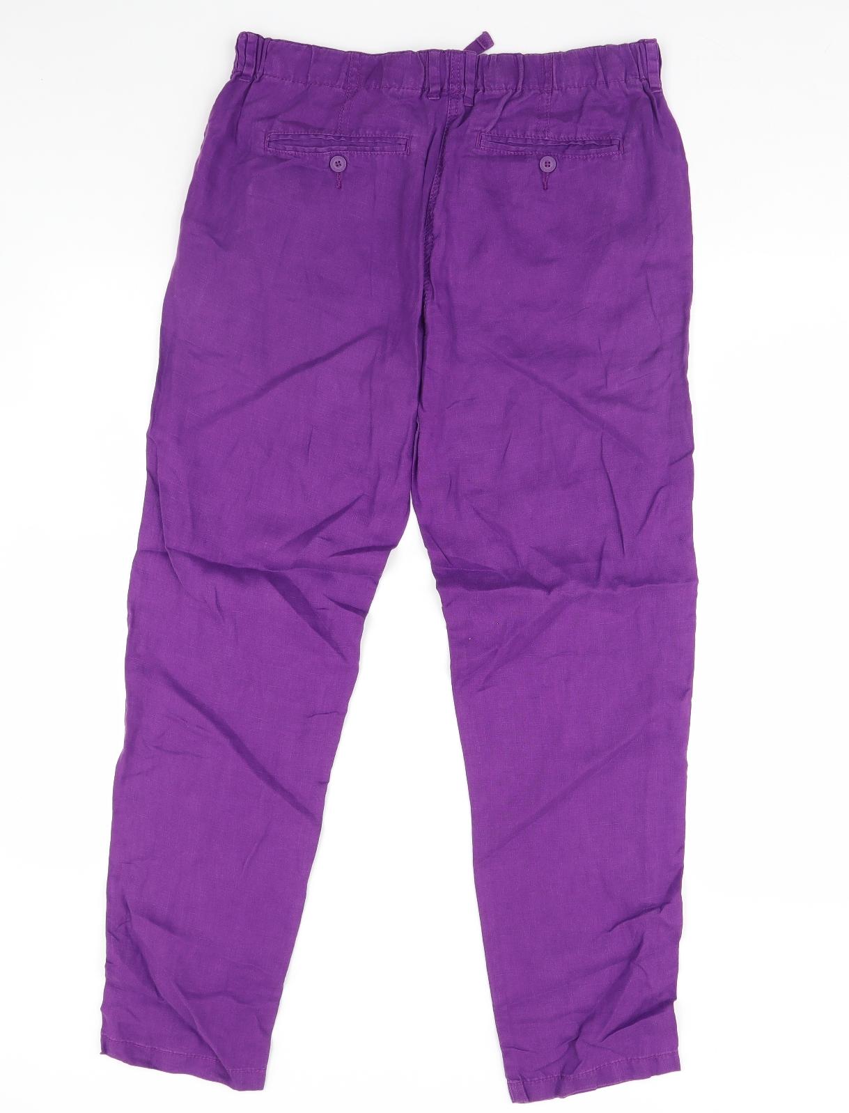 m&s Womens Purple   Trousers  Size 12 L30 in