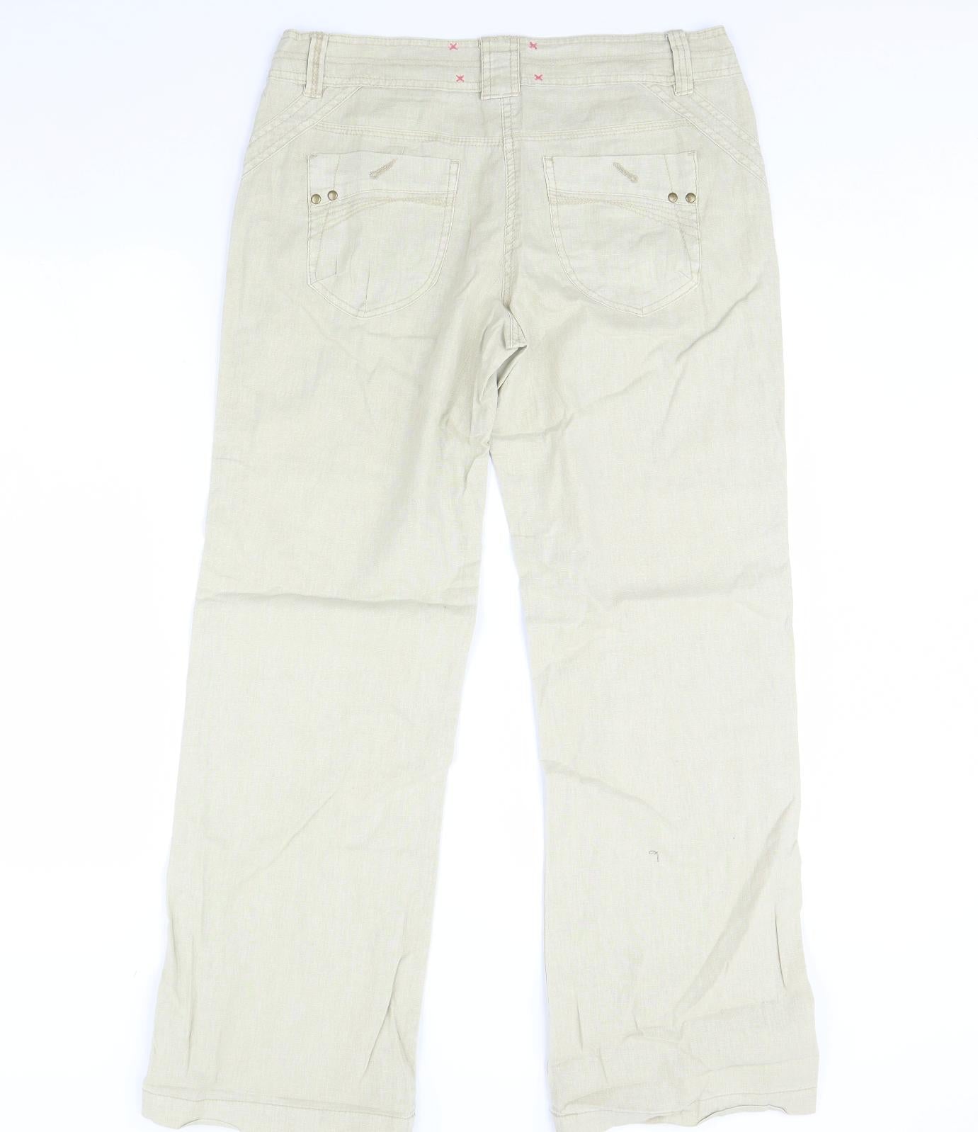 NEXT Womens Beige   Trousers  Size 12 L32 in
