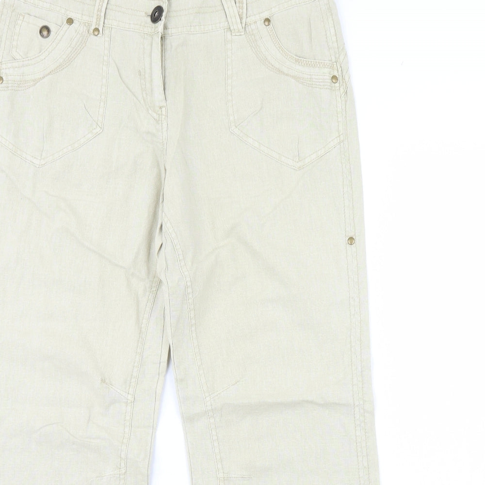 NEXT Womens Beige   Trousers  Size 12 L32 in