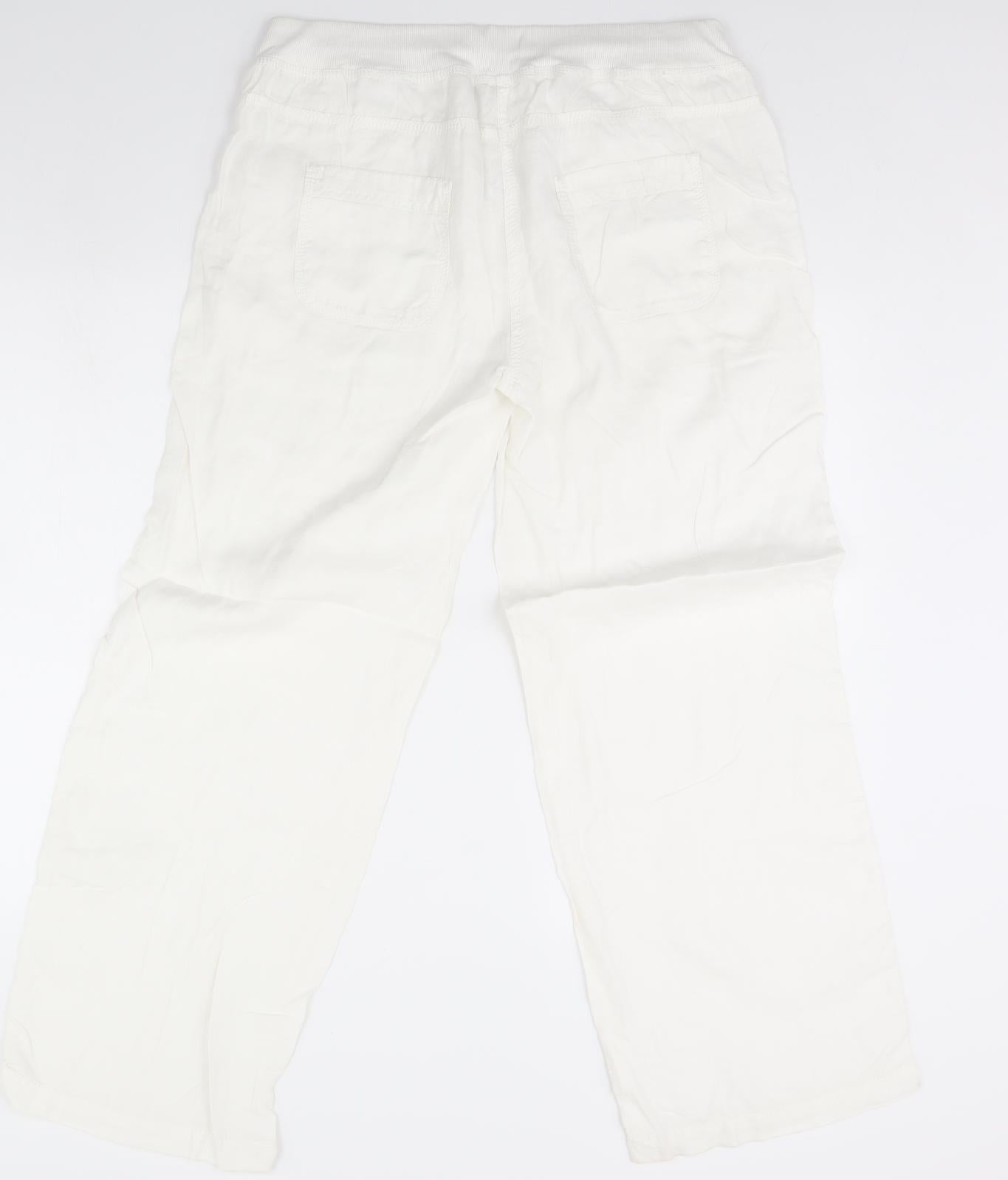 m&s Womens White   Trousers  Size 14 L30 in