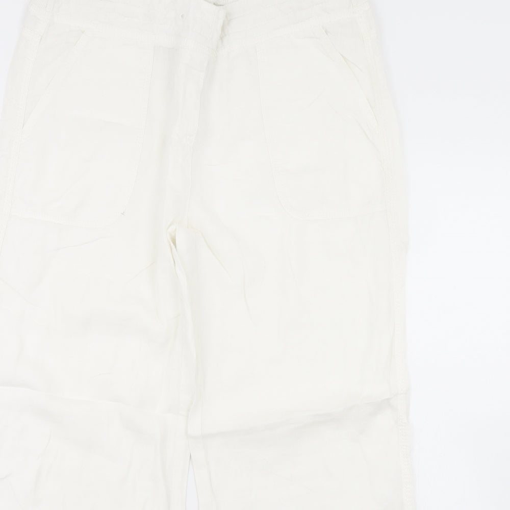 m&s Womens White   Trousers  Size 14 L30 in