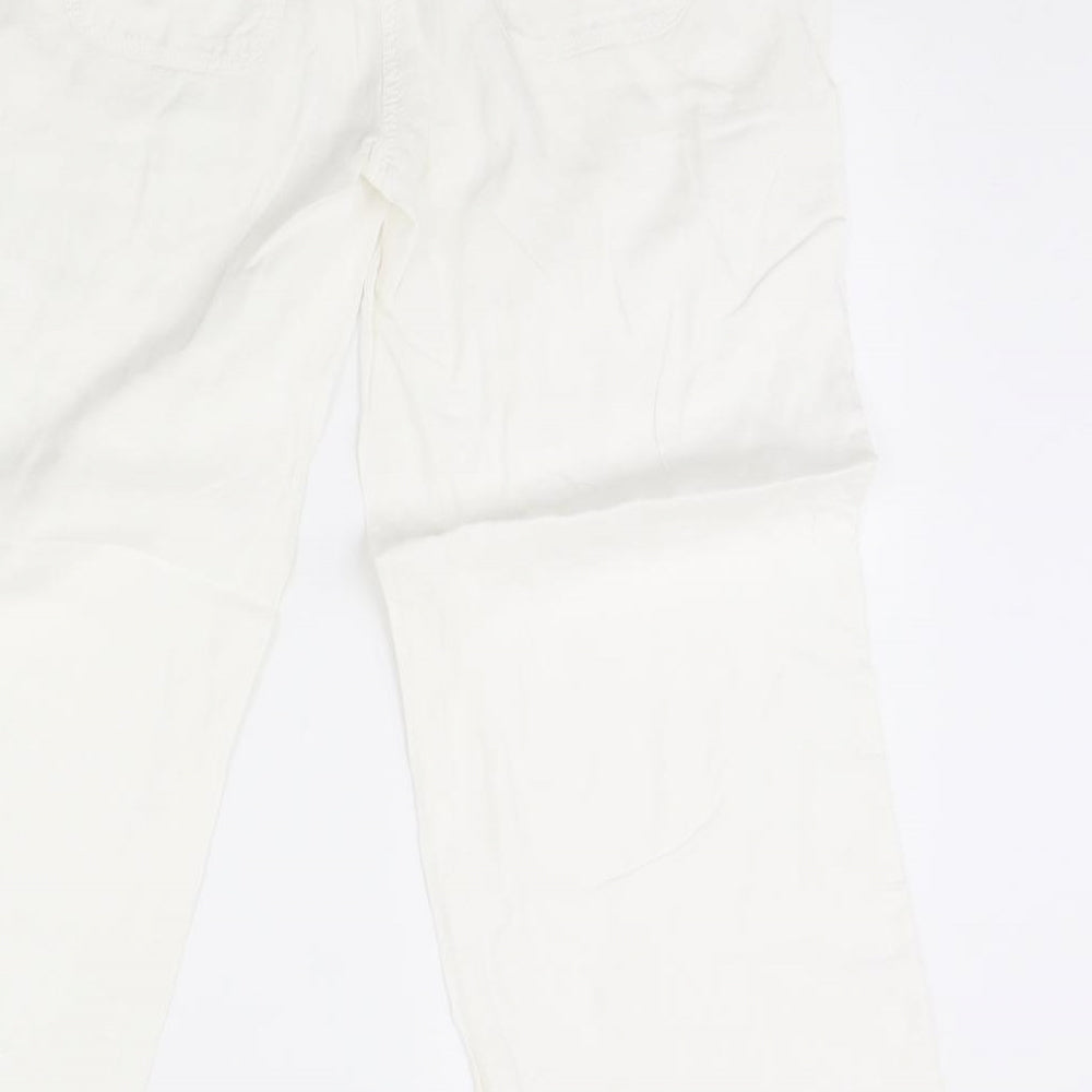 m&s Womens White   Trousers  Size 14 L30 in