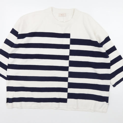 TU Womens Blue Striped  Pullover Jumper Size 22