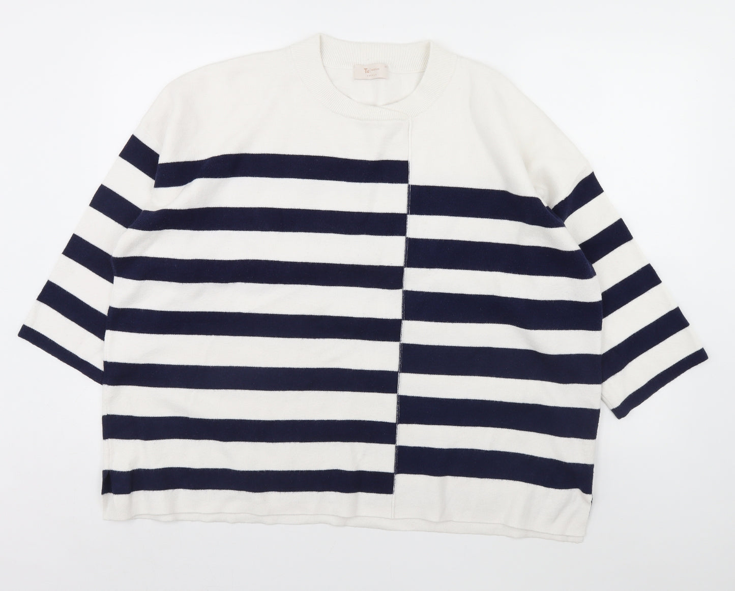 TU Womens Blue Striped  Pullover Jumper Size 22