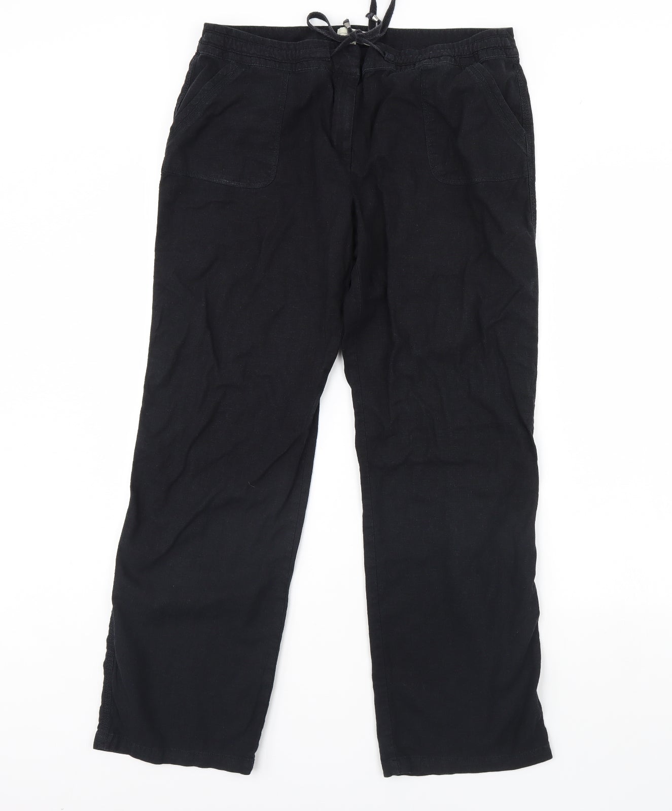 Papaya Womens Black   Trousers  Size 14 L31 in