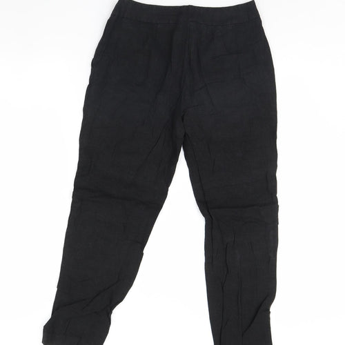 m&s Womens Black   Trousers  Size 8 L25 in