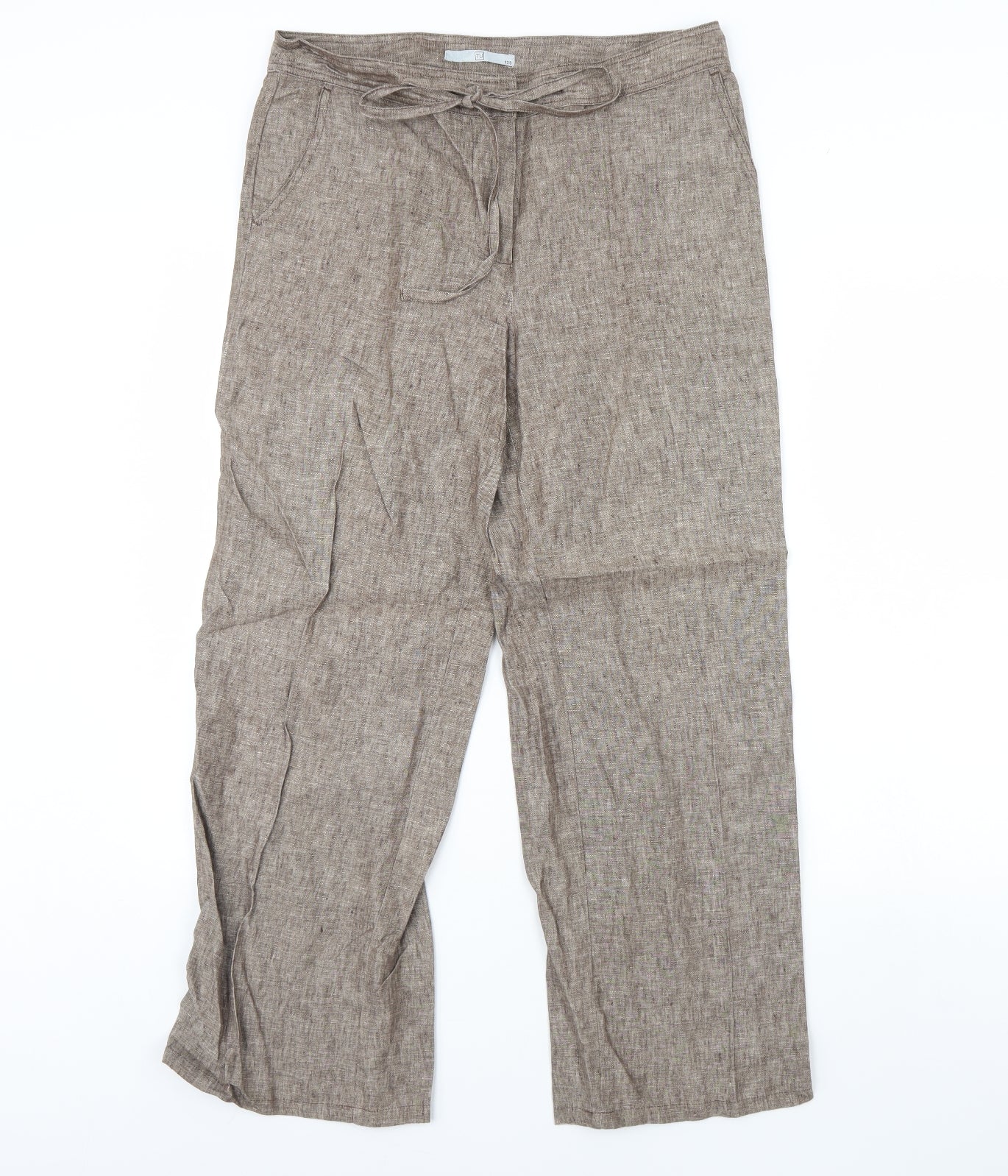 TU Womens Brown   Trousers  Size 12 L30 in