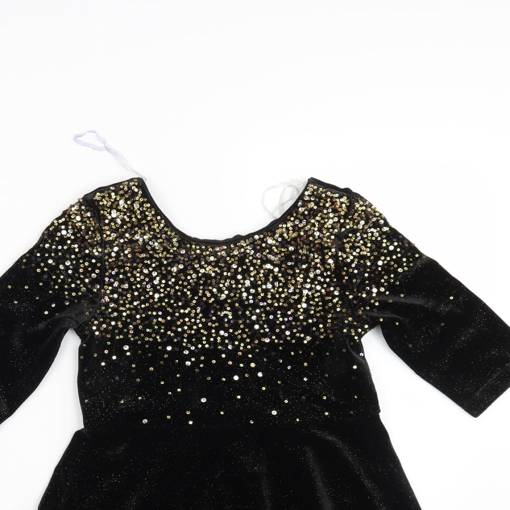 TU Girls Black   Fit & Flare  Size 9 Years