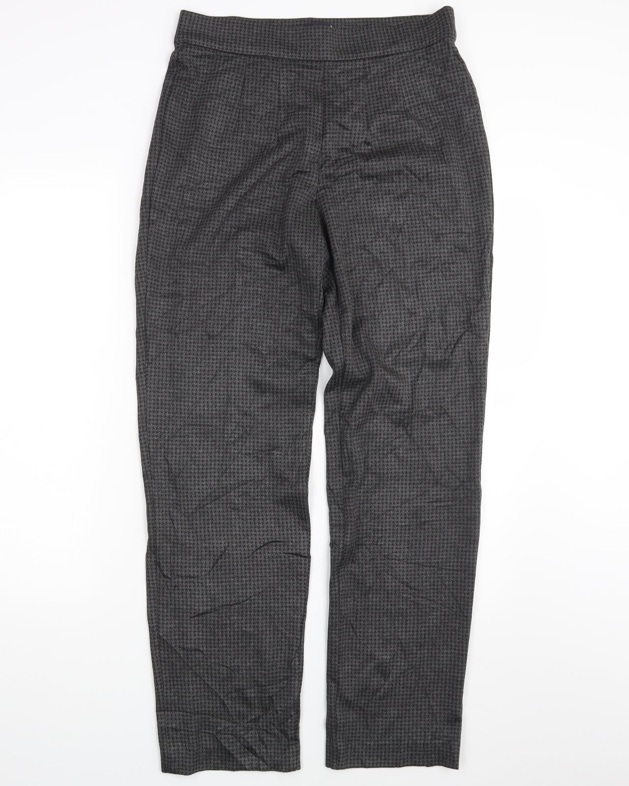 Marks and Spencer Womens Grey Houndstooth  Trousers  Size 12 L29 in