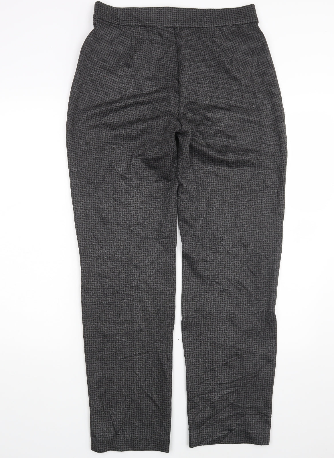Marks and Spencer Womens Grey Houndstooth  Trousers  Size 12 L29 in