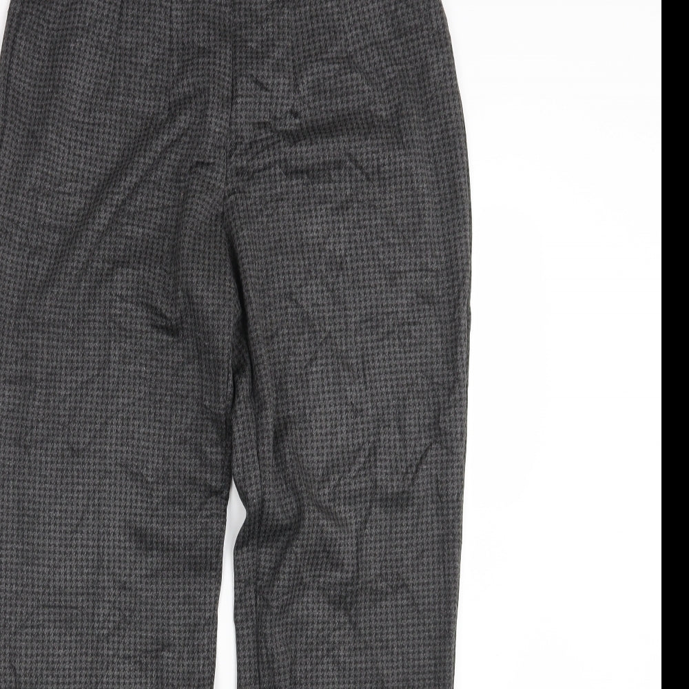 Marks and Spencer Womens Grey Houndstooth  Trousers  Size 12 L29 in