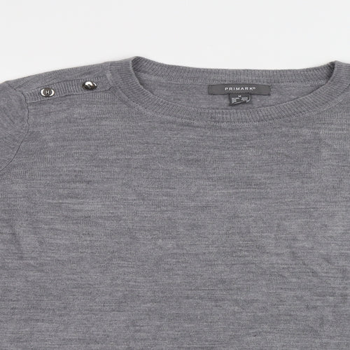 Primark Womens Grey   Pullover Jumper Size M