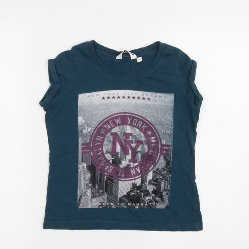 New Look Girls Green   Basic T-Shirt Size 9 Years  - NYC