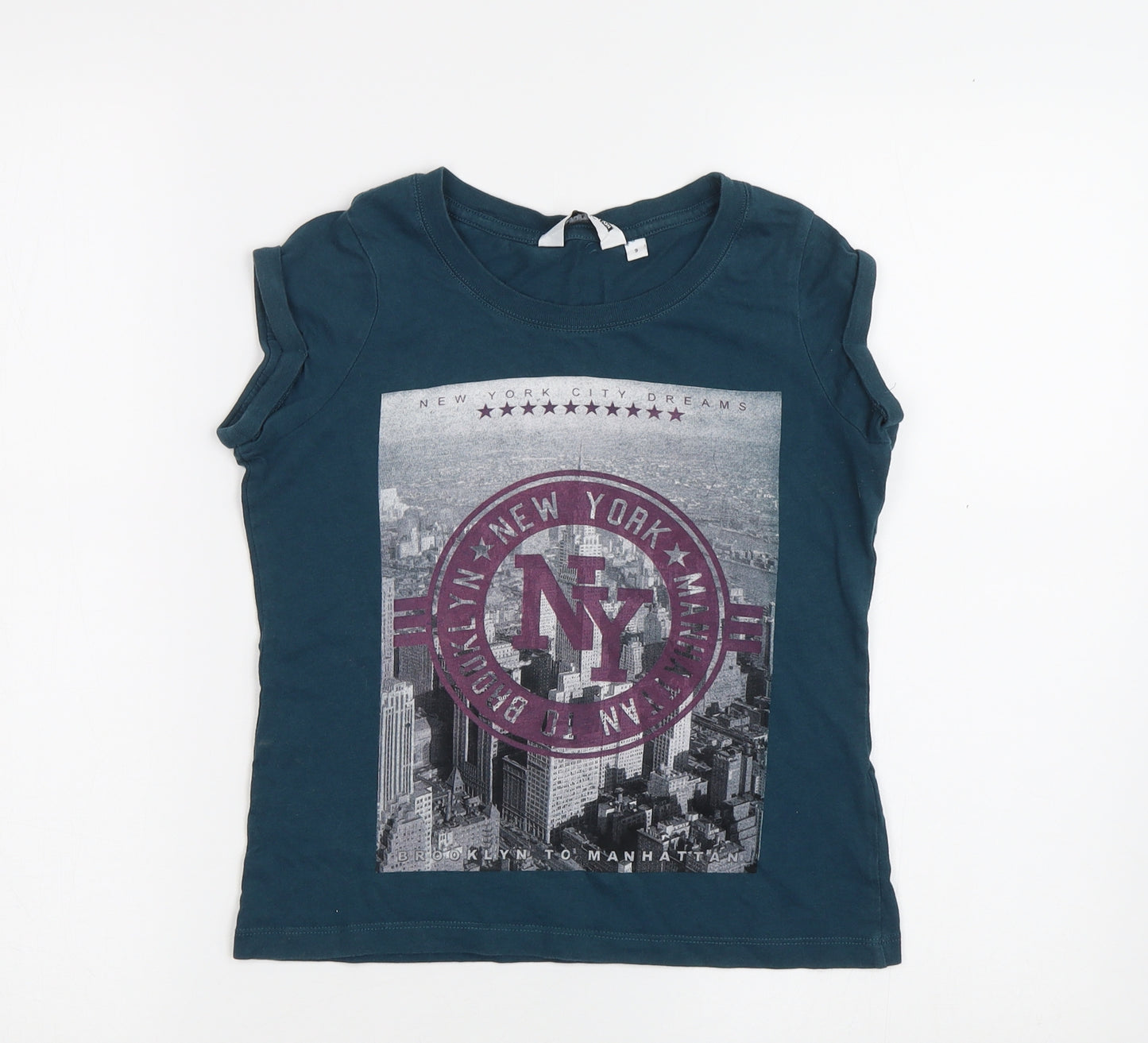 New Look Girls Green   Basic T-Shirt Size 9 Years  - NYC