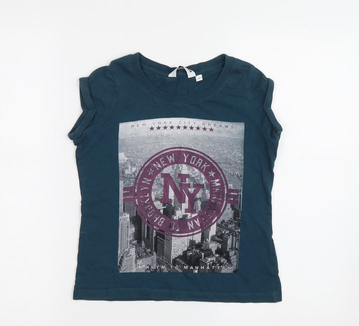 New Look Girls Green   Basic T-Shirt Size 9 Years  - NYC