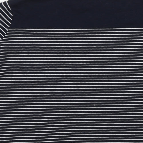 BM Womens Blue Striped  Pullover Sweatshirt Size L