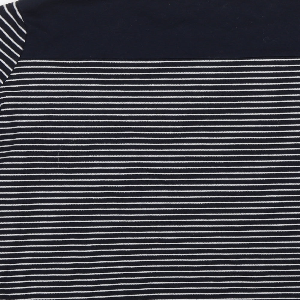 BM Womens Blue Striped  Pullover Sweatshirt Size L