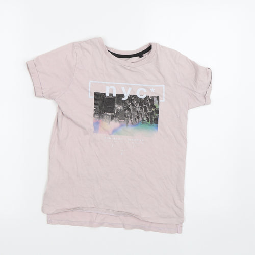 River Island Girls Pink   Basic T-Shirt Size 7-8 Years  - NYC