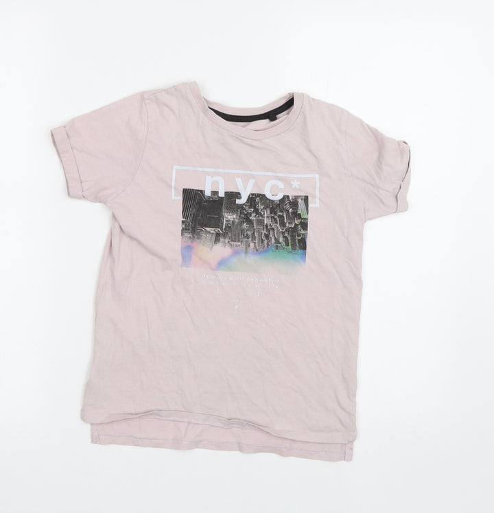 River Island Girls Pink   Basic T-Shirt Size 7-8 Years  - NYC