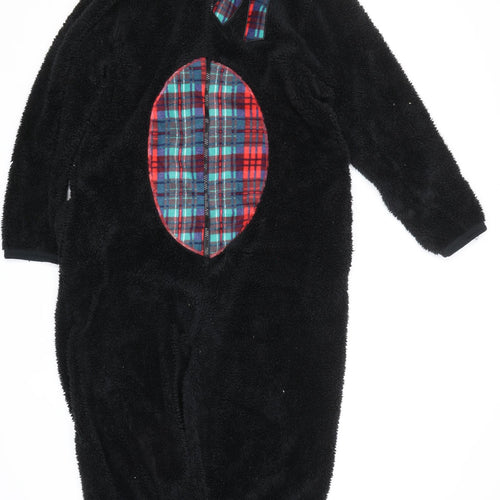 Primark Mens Black Check Fleece  Bodysuit Size M  - Onesie