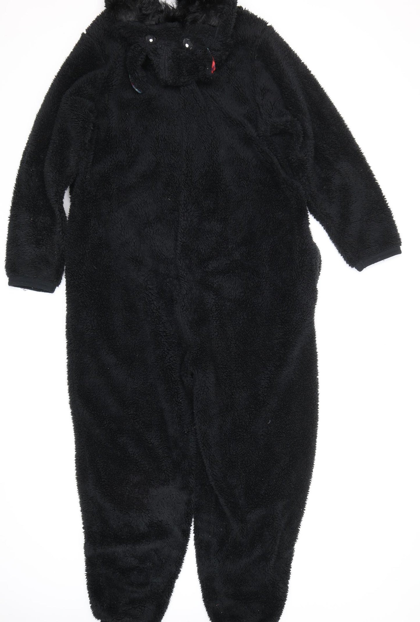 Primark Mens Black Check Fleece  Bodysuit Size M  - Onesie