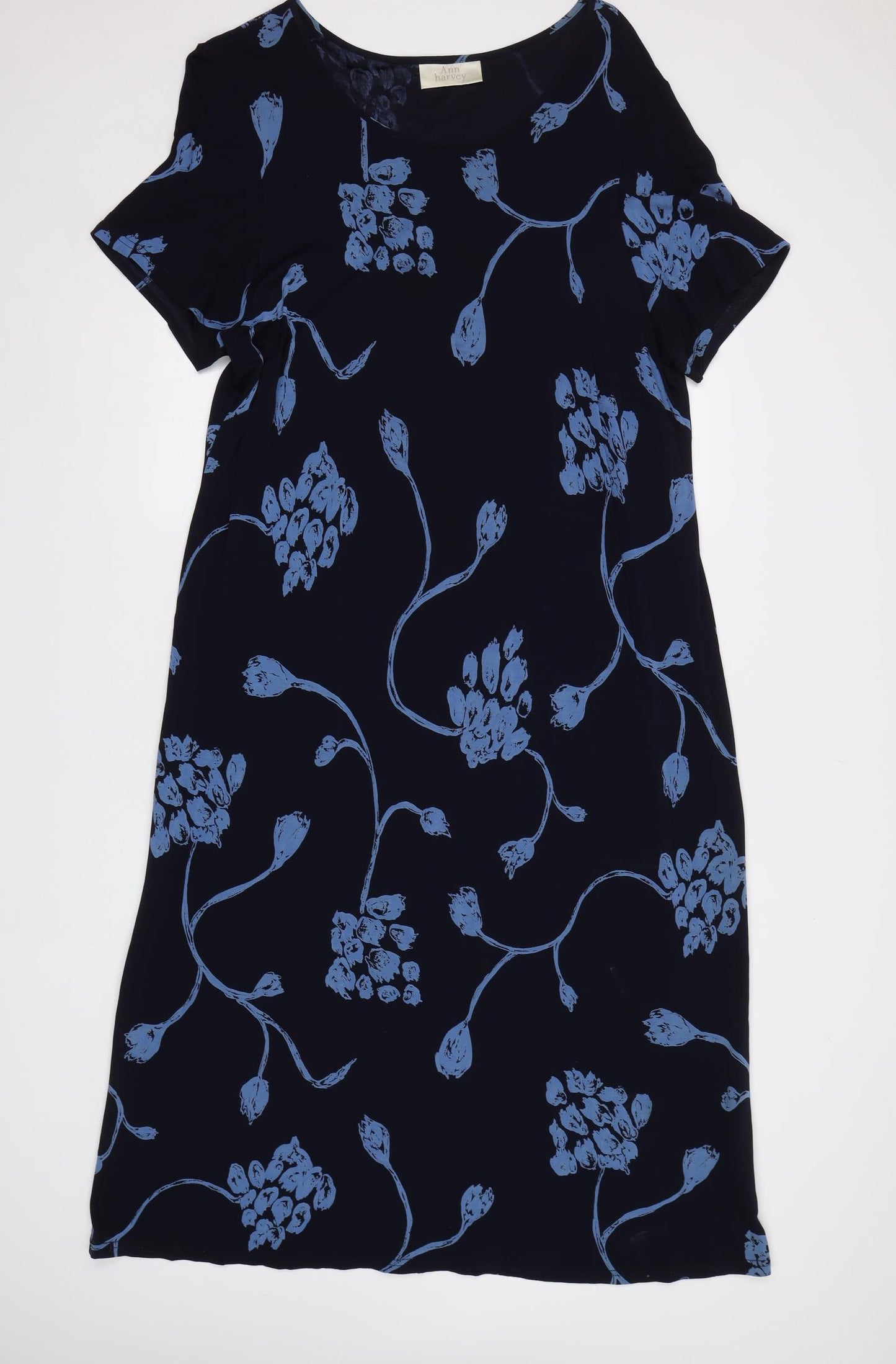 Anne Harvey Womens Blue Floral  A-Line  Size 20