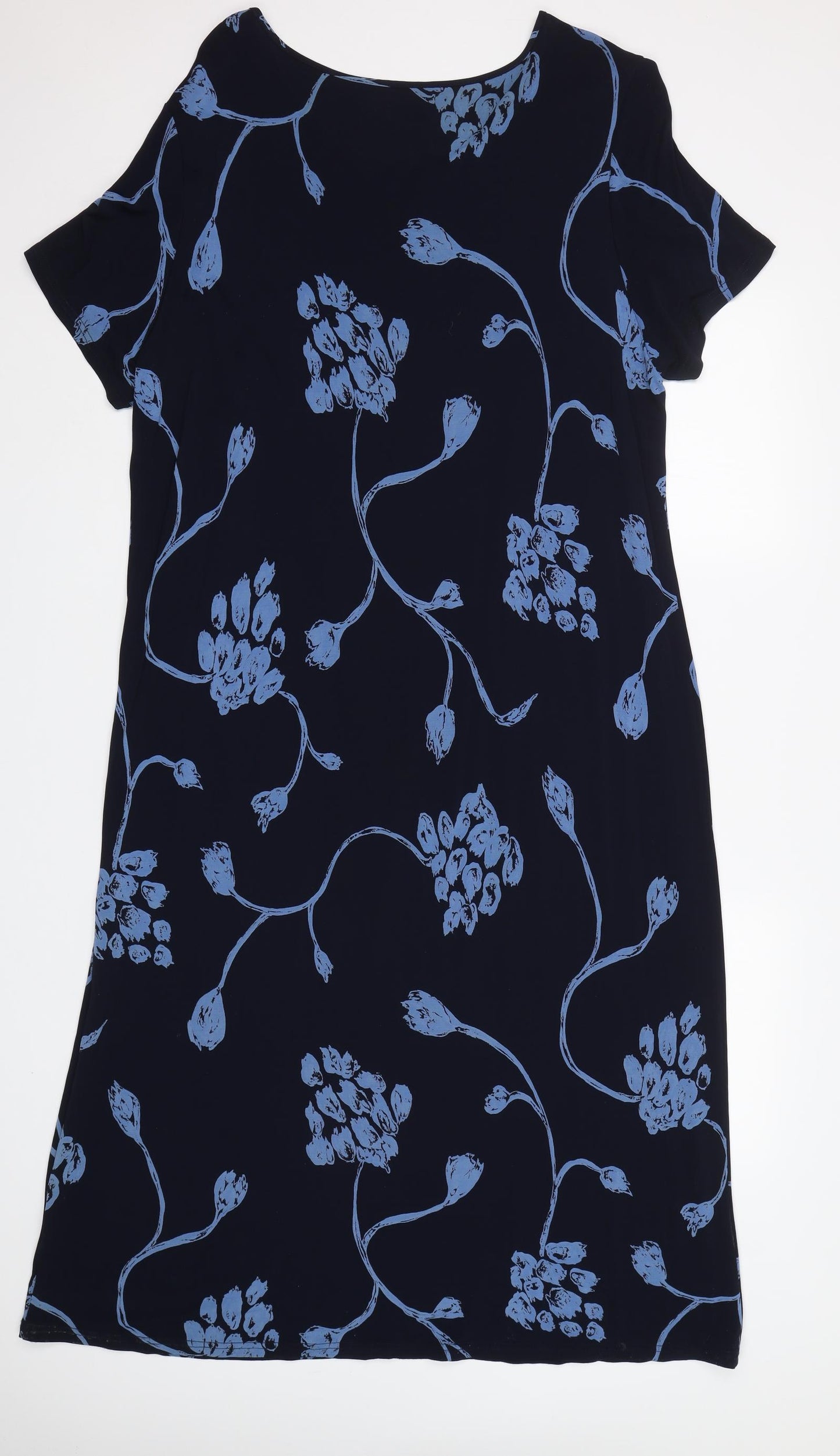 Anne Harvey Womens Blue Floral  A-Line  Size 20