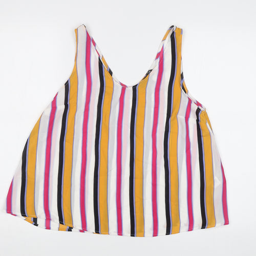 Primark Womens Multicoloured Striped  Basic Tank Size 10
