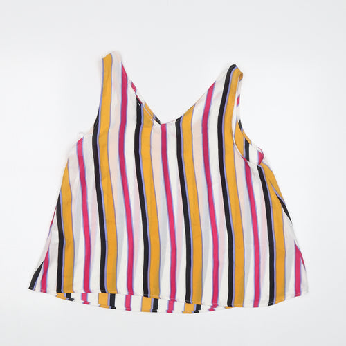 Primark Womens Multicoloured Striped  Basic Tank Size 10