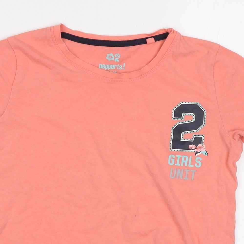 Pepperts! Girls Orange   Basic T-Shirt Size 9-10 Years