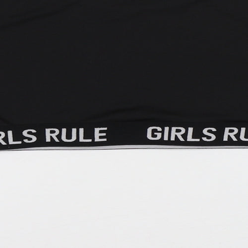 Peacocs Girls Black   Cropped T-Shirt Size 9-10 Years