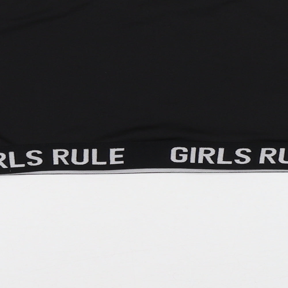 Peacocs Girls Black   Cropped T-Shirt Size 9-10 Years