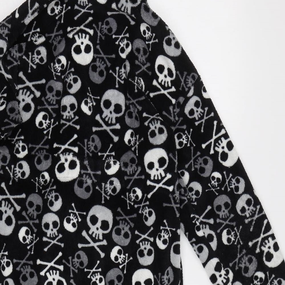 Preworn Boys Grey    Robe Size 12-13 Years  - Skulls