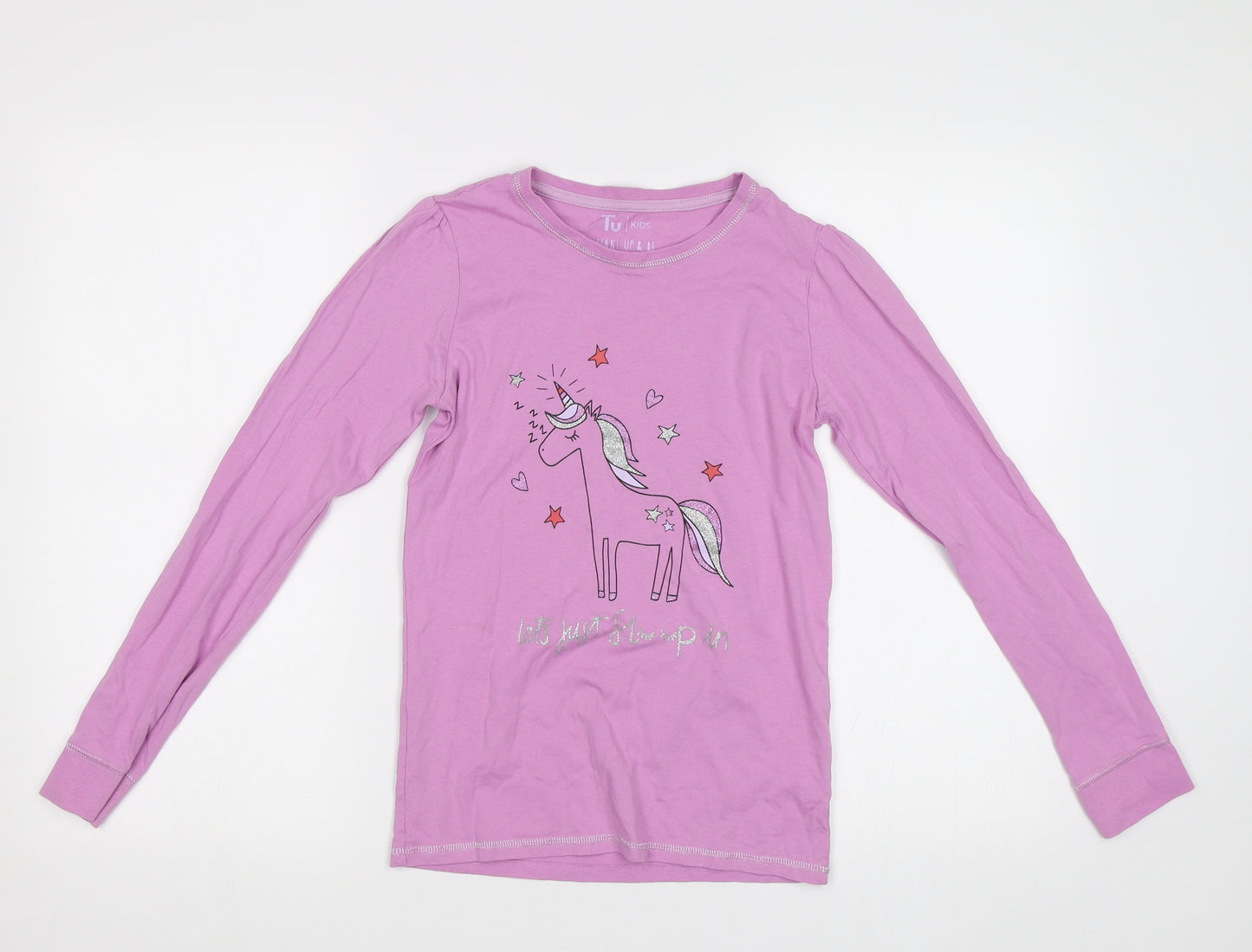 TU Girls Purple   Basic Polo Size 12 Years  - Unicorn
