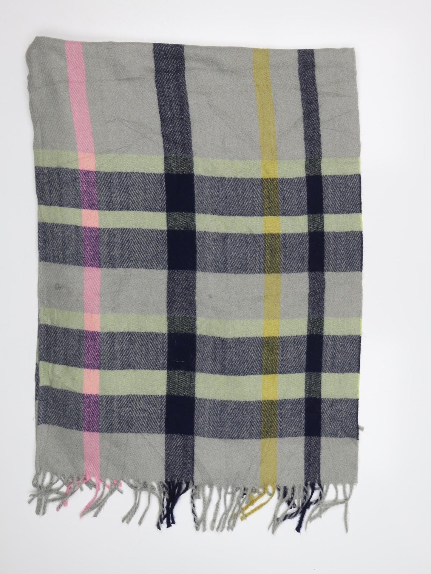 M&S Unisex Grey Check   Shawl/Wrap
