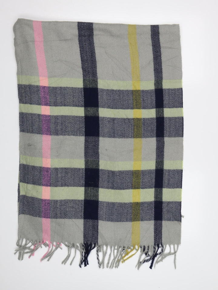 M&S Unisex Grey Check   Shawl/Wrap