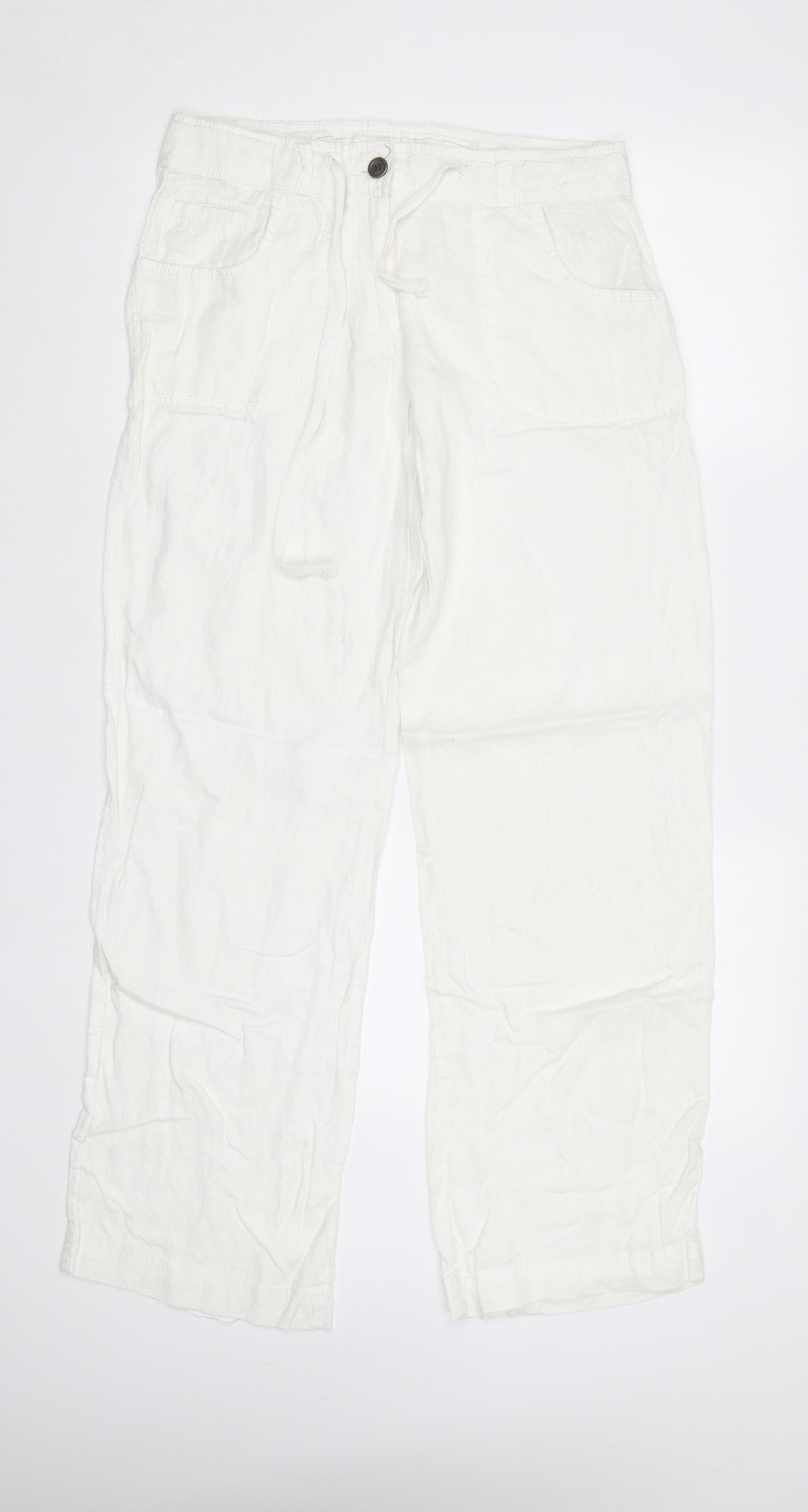 Primark Womens White   Trousers  Size 8 L32 in
