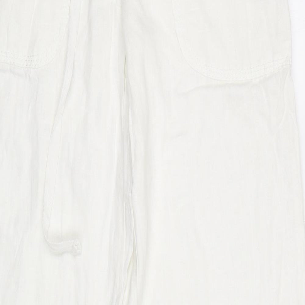 Primark Womens White   Trousers  Size 8 L32 in