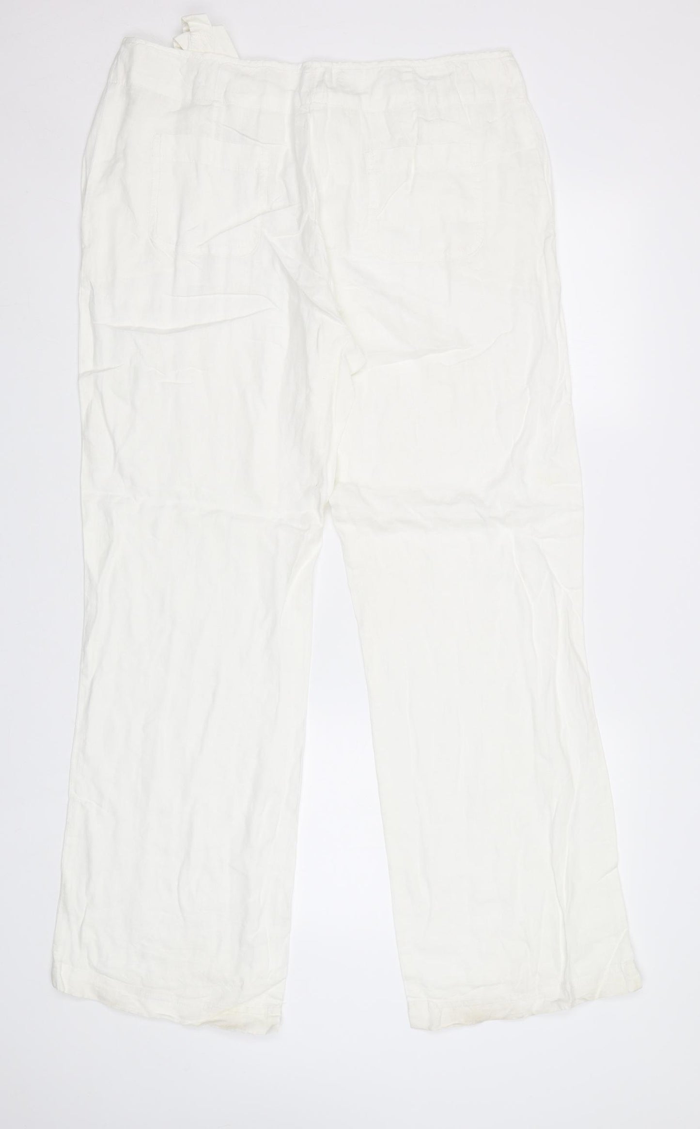 M&S Womens White   Trousers  Size 14 L32 in