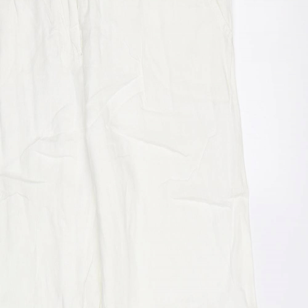M&S Womens White   Trousers  Size 14 L32 in