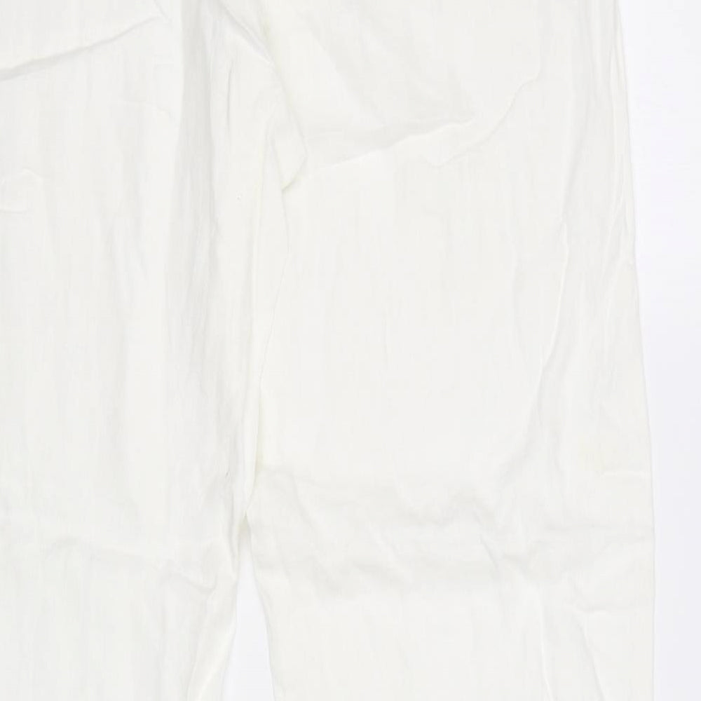 M&S Womens White   Trousers  Size 14 L32 in