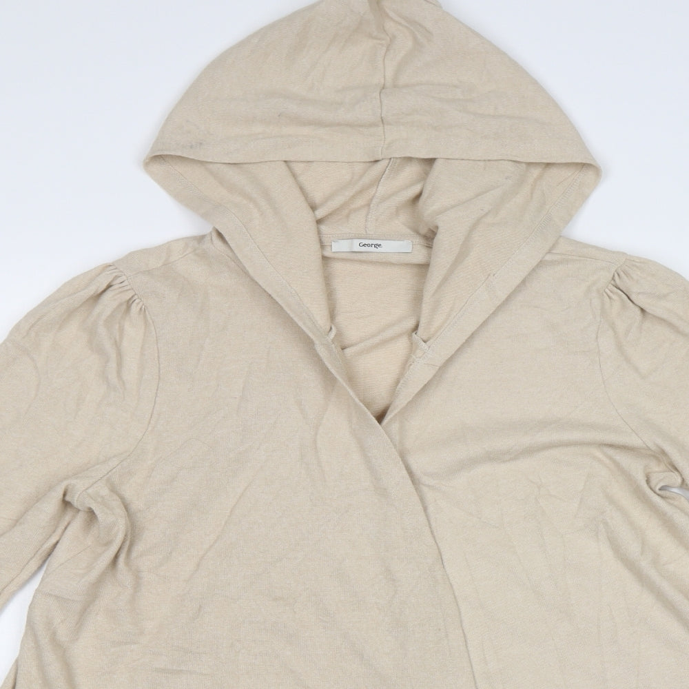 George Womens Beige   Cardigan Hoodie Size M
