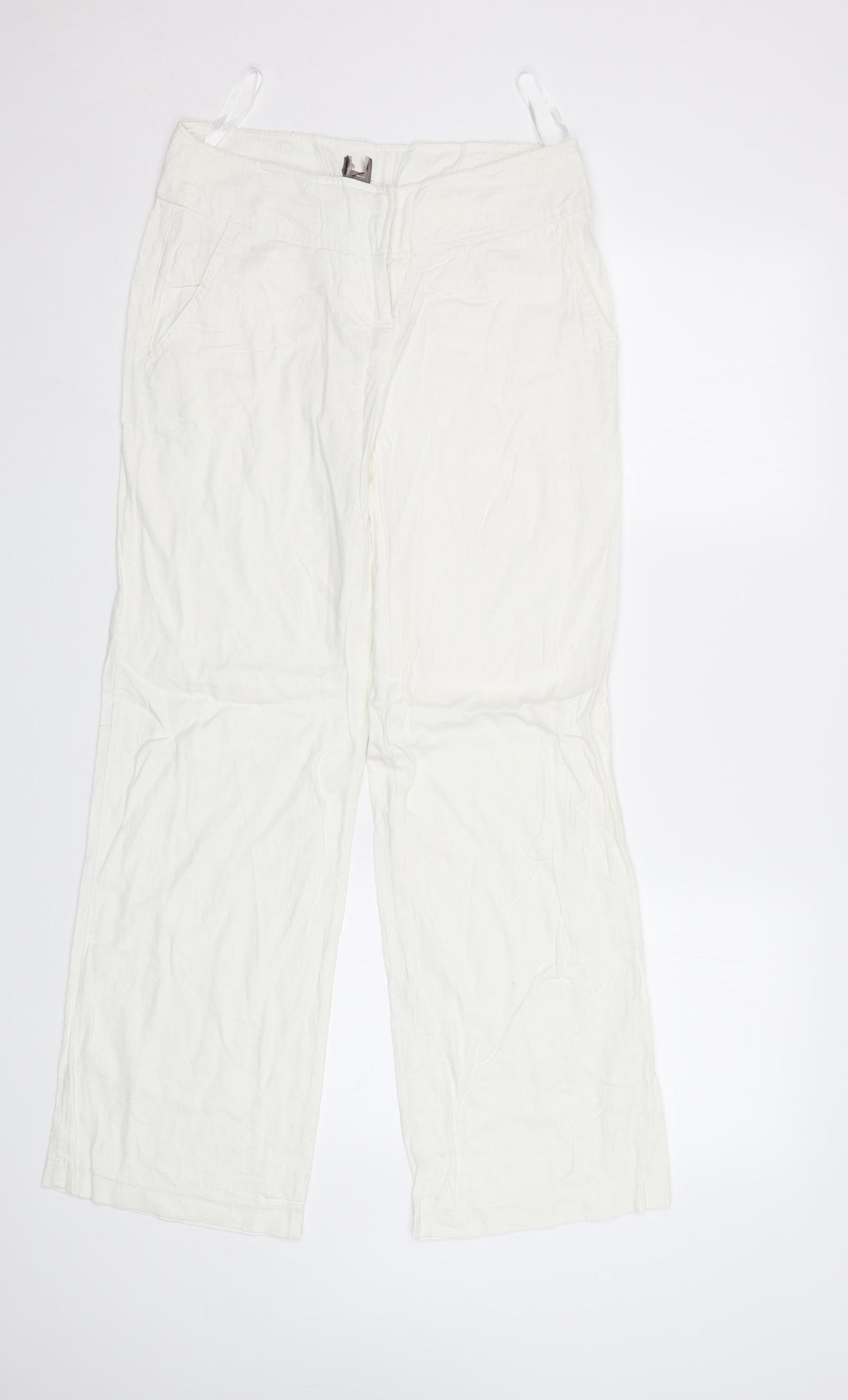 Preworn Womens White   Trousers  Size 8 L30 in
