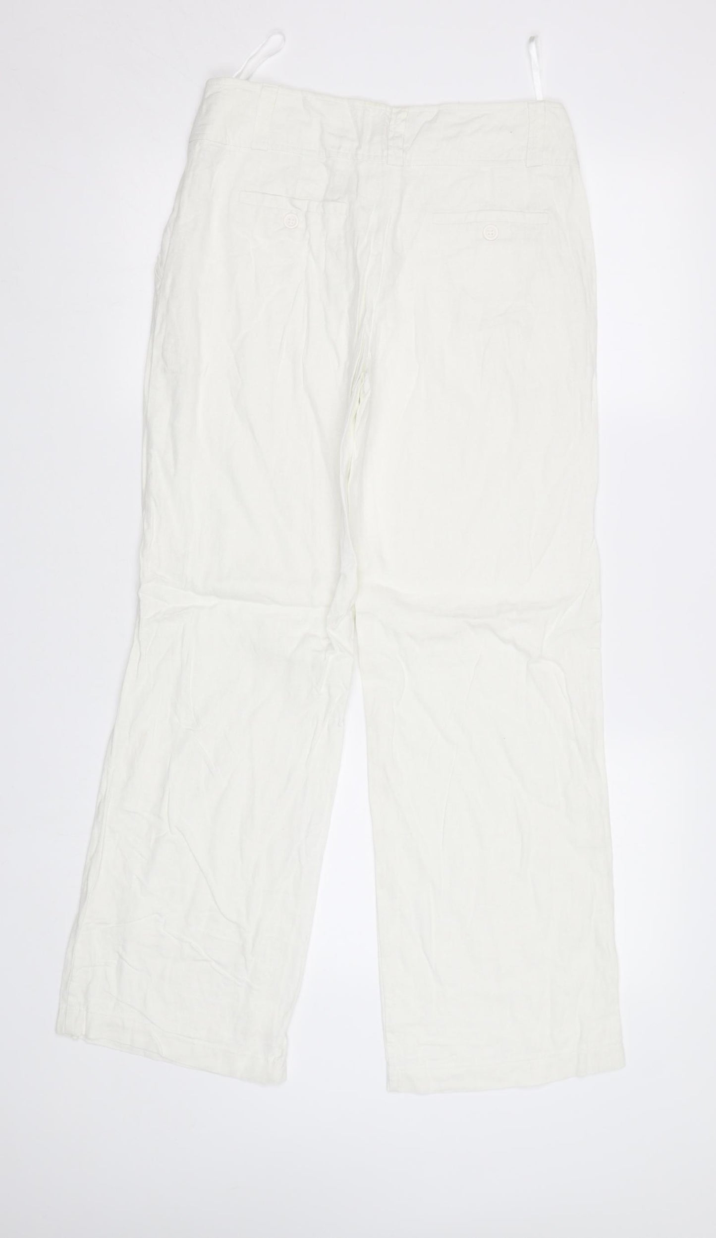 Preworn Womens White   Trousers  Size 8 L30 in