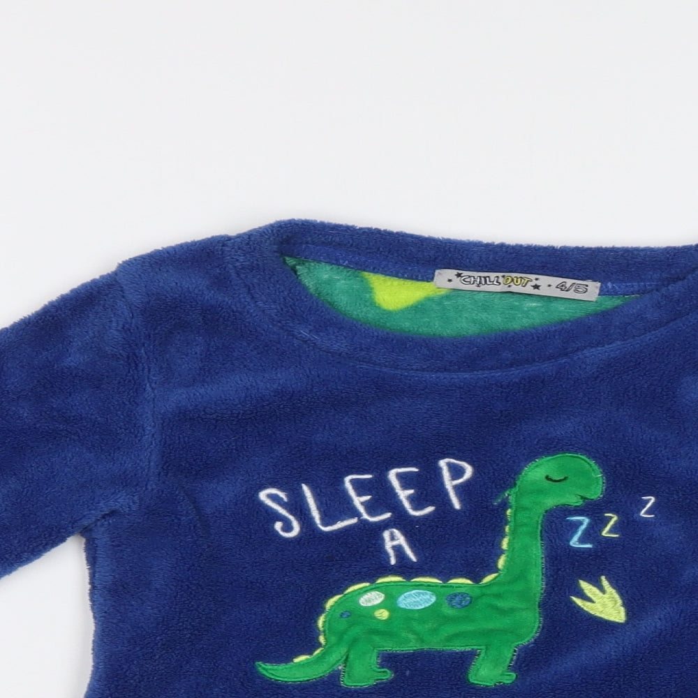 Chill Out Boys Blue    Pyjama Top Size 4-5 Years  - Dino