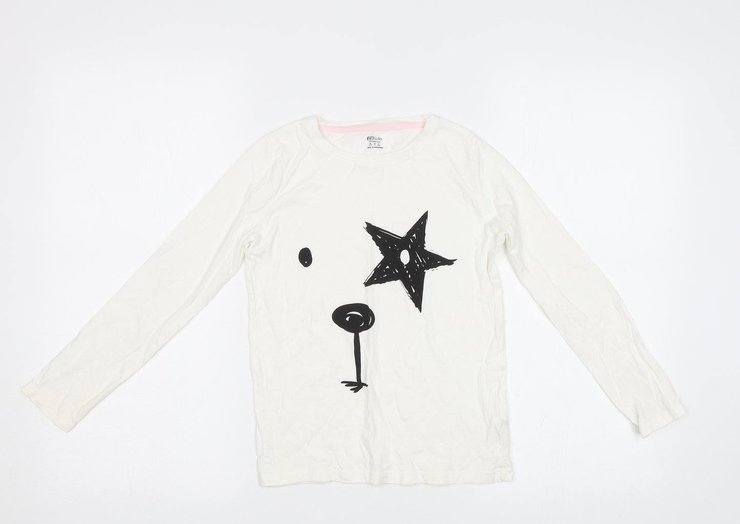 F&F Girls White   Basic T-Shirt Size 9-10 Years