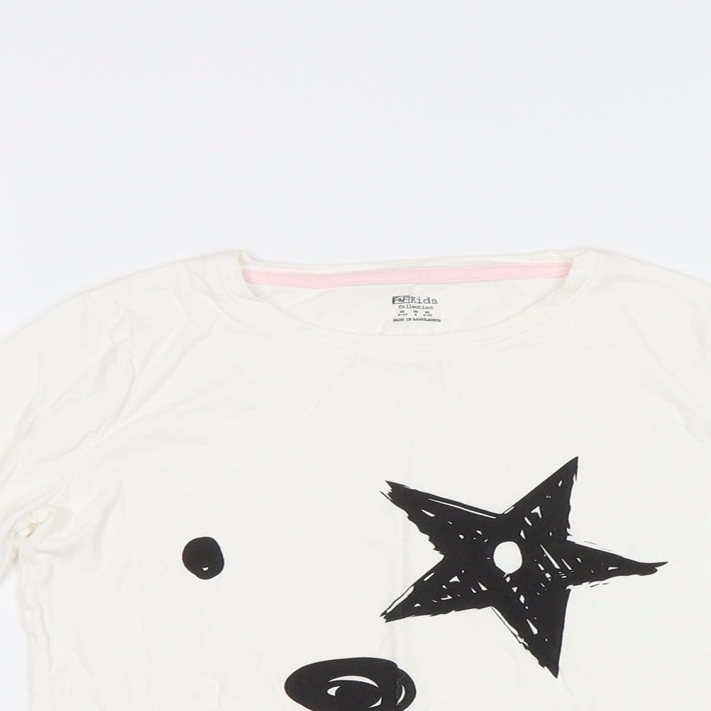 F&F Girls White   Basic T-Shirt Size 9-10 Years