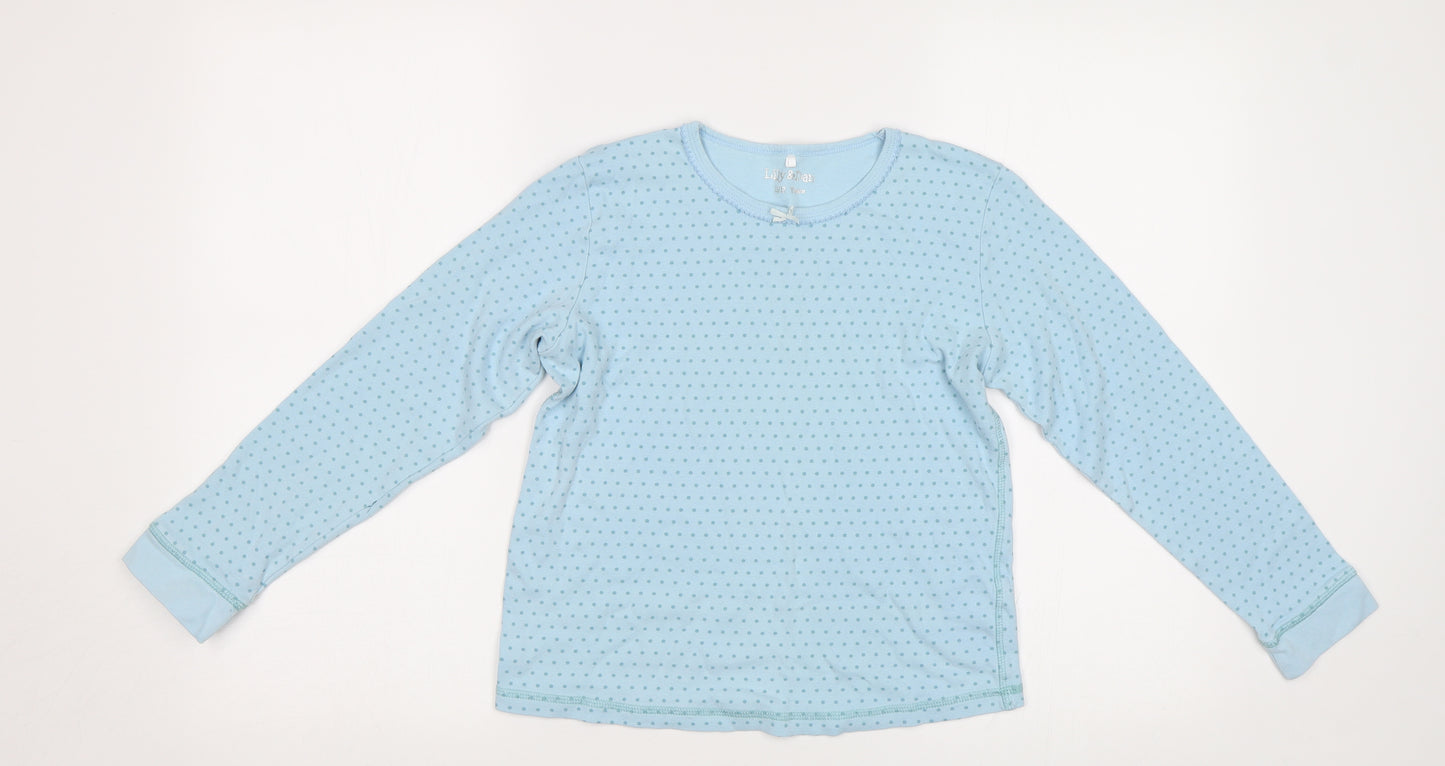 Lily&Dan Girls Blue Polka Dot  Top Pyjama Top Size 11-12 Years